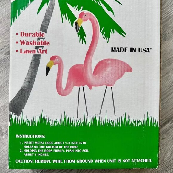 Featherstone, Pink Flamingo Yard Lawn Ornaments - Set of 2 - Picture 2 of 8